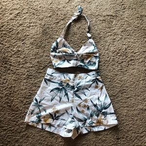 Reformation Hawaiian print two-piece set